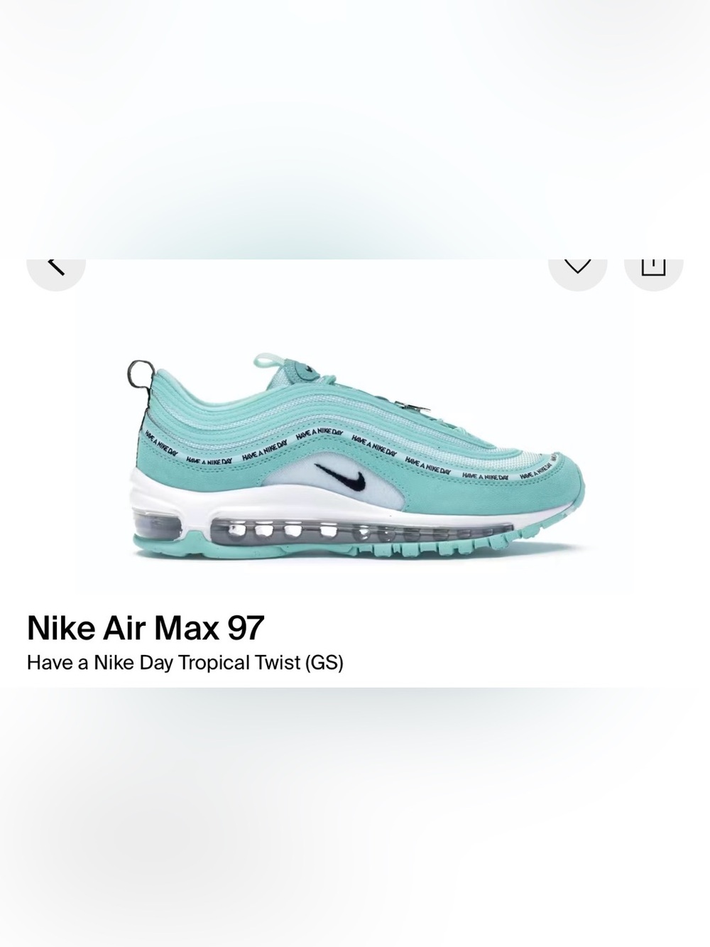 Nike Kids Air Max 97 in Tropical Aqua